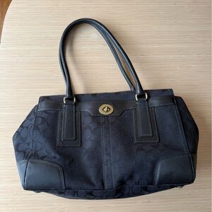 Coach Black Signature Tote Bag